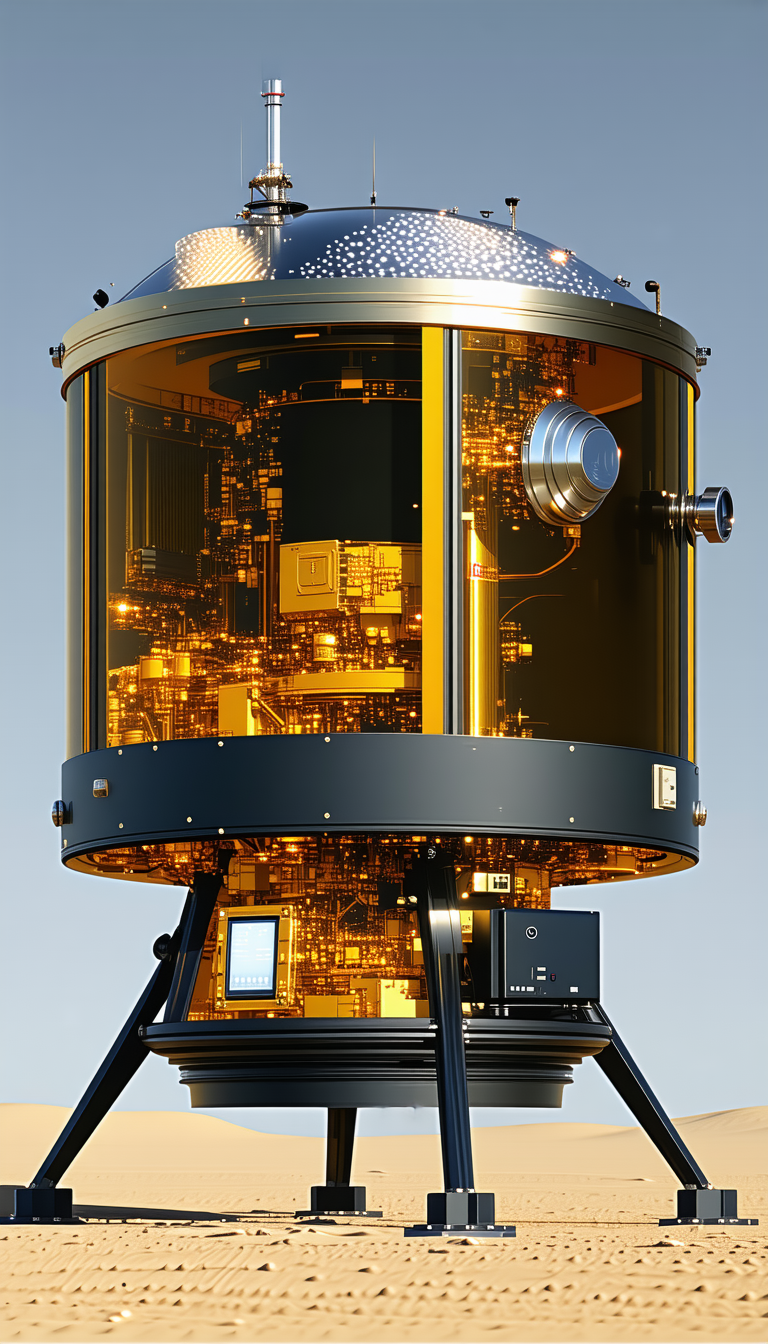 large, shiny, gold-colored metal structure