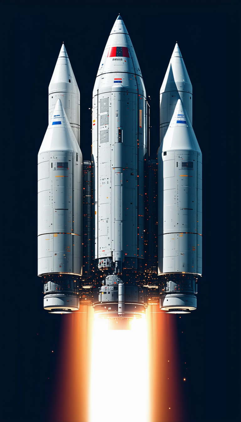 A Rocket Ship With Two Engines, One On The Left Side And The Other On The Right Side