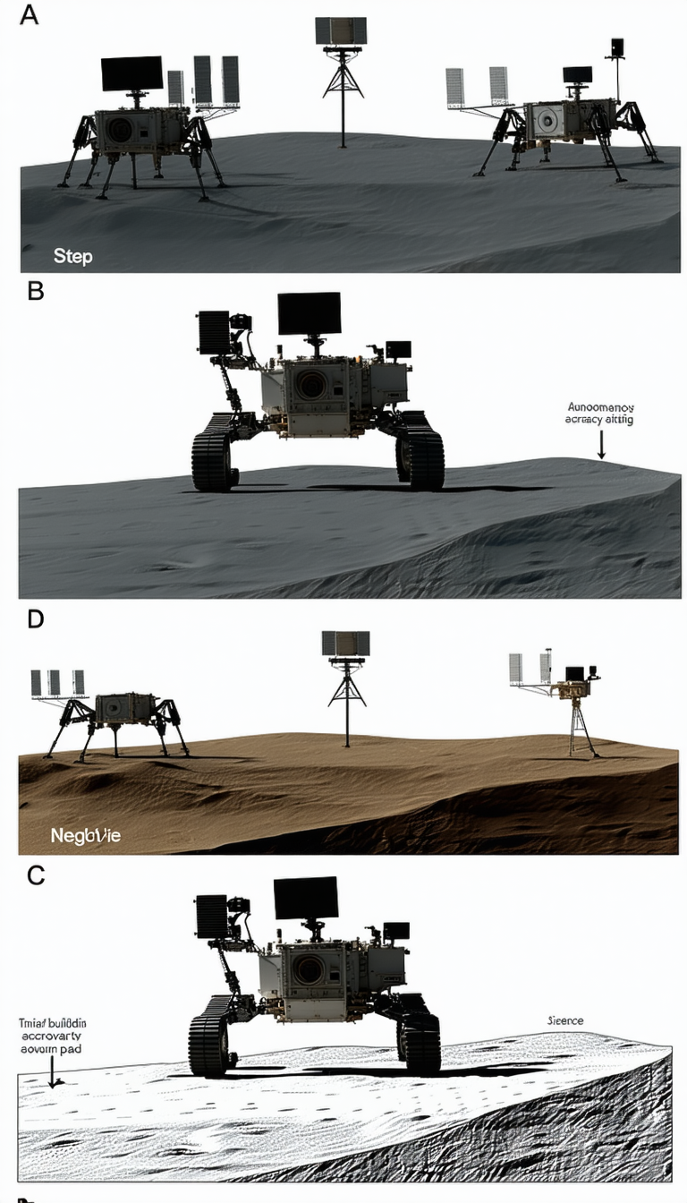 The Image Is A Series Of Four Pictures, Each Showing A Different Robotic Vehicle