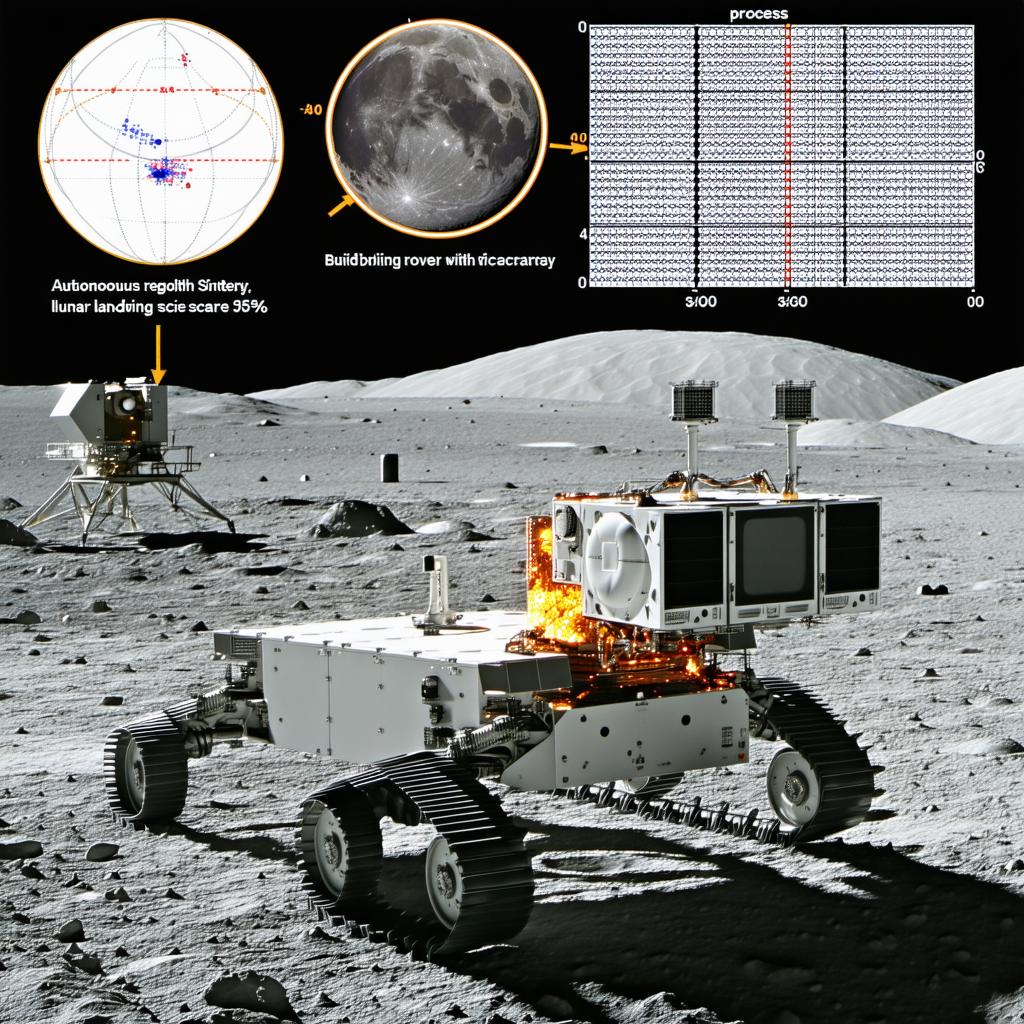 A White Rover Vehicle On The Surface Of The Moon