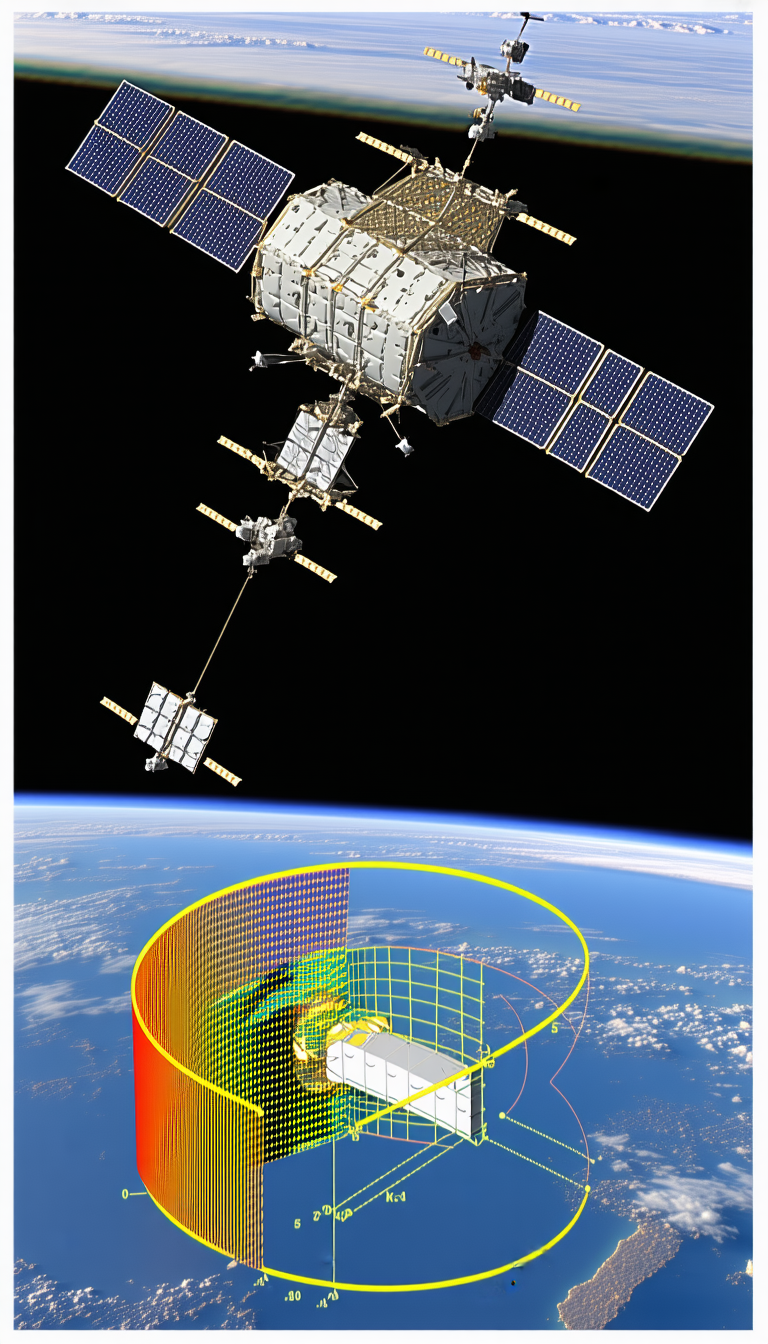A Space Station With A Large Dome-shaped Structure, Which Appears To Be A Satellite