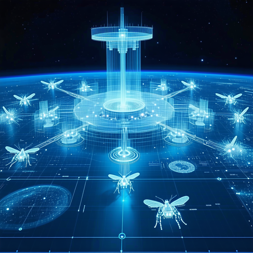 In The Image, There Is A Large, Futuristic Building With A Central Tower