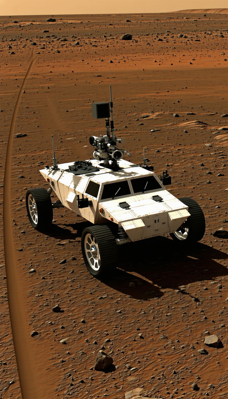 A White Vehicle Is Parked On A Dirt Road