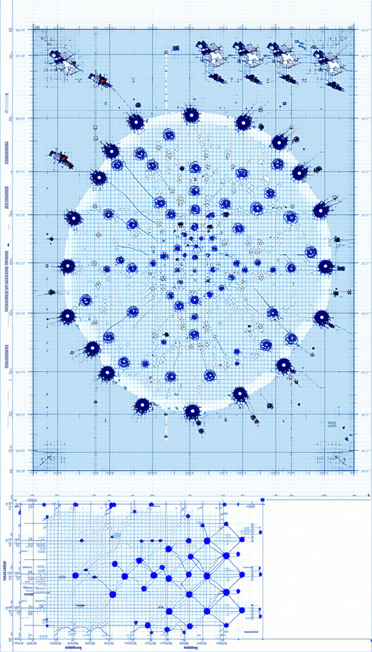 A Blue Circle Is Filled With Blue Dots
