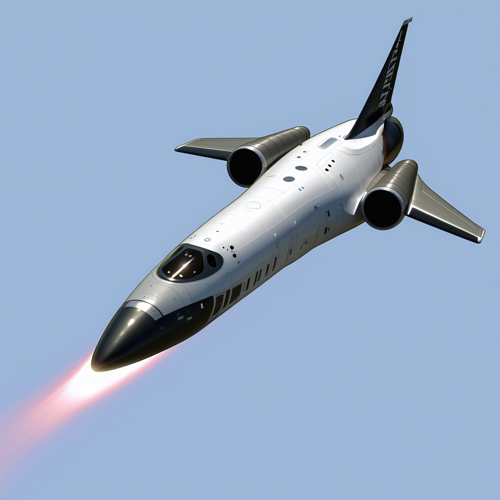 A Jet Is Flying Through The Sky, Leaving A Trail Of Smoke Behind It