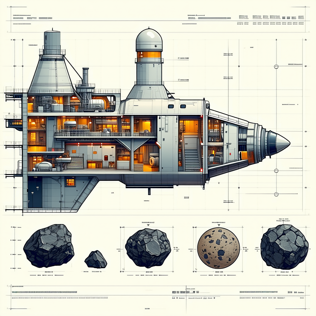 detailed drawing spacecraft