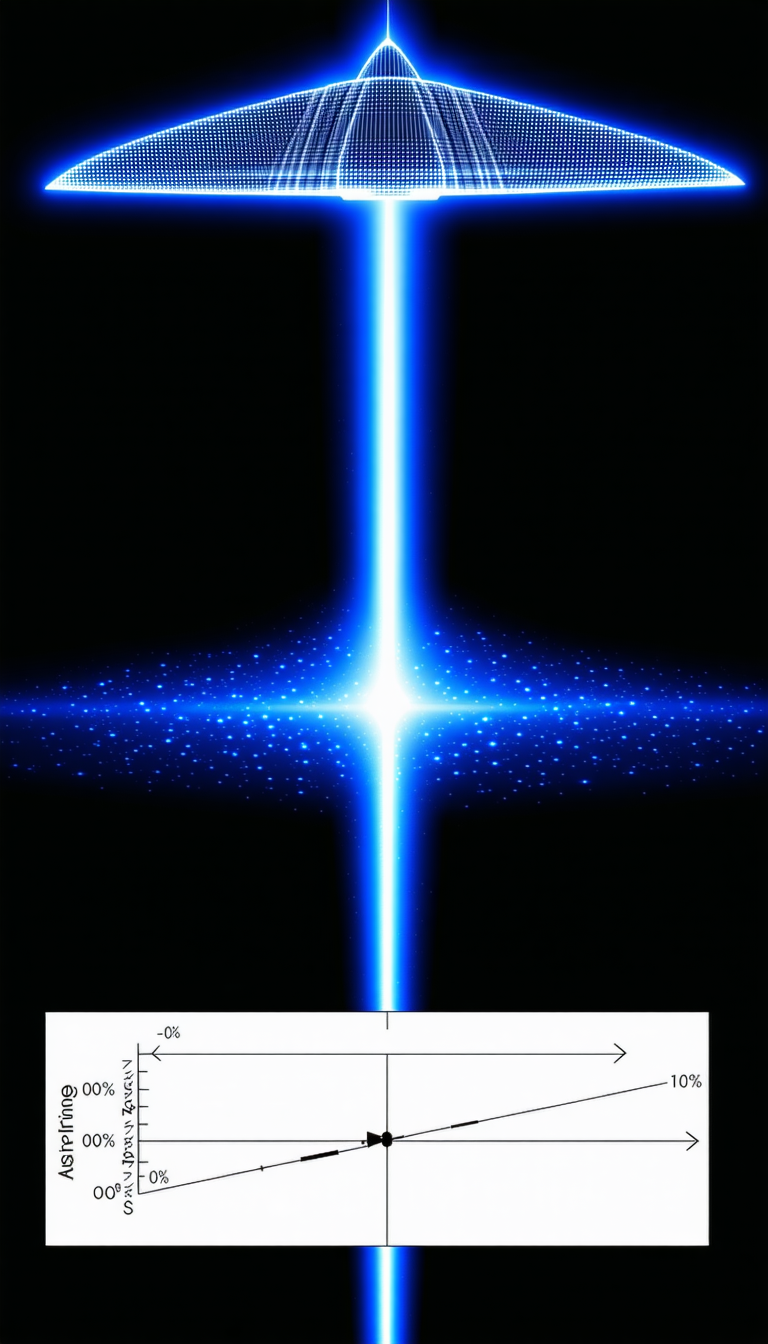 The Image Is A Black And White Photo Of A Blue Light Beam
