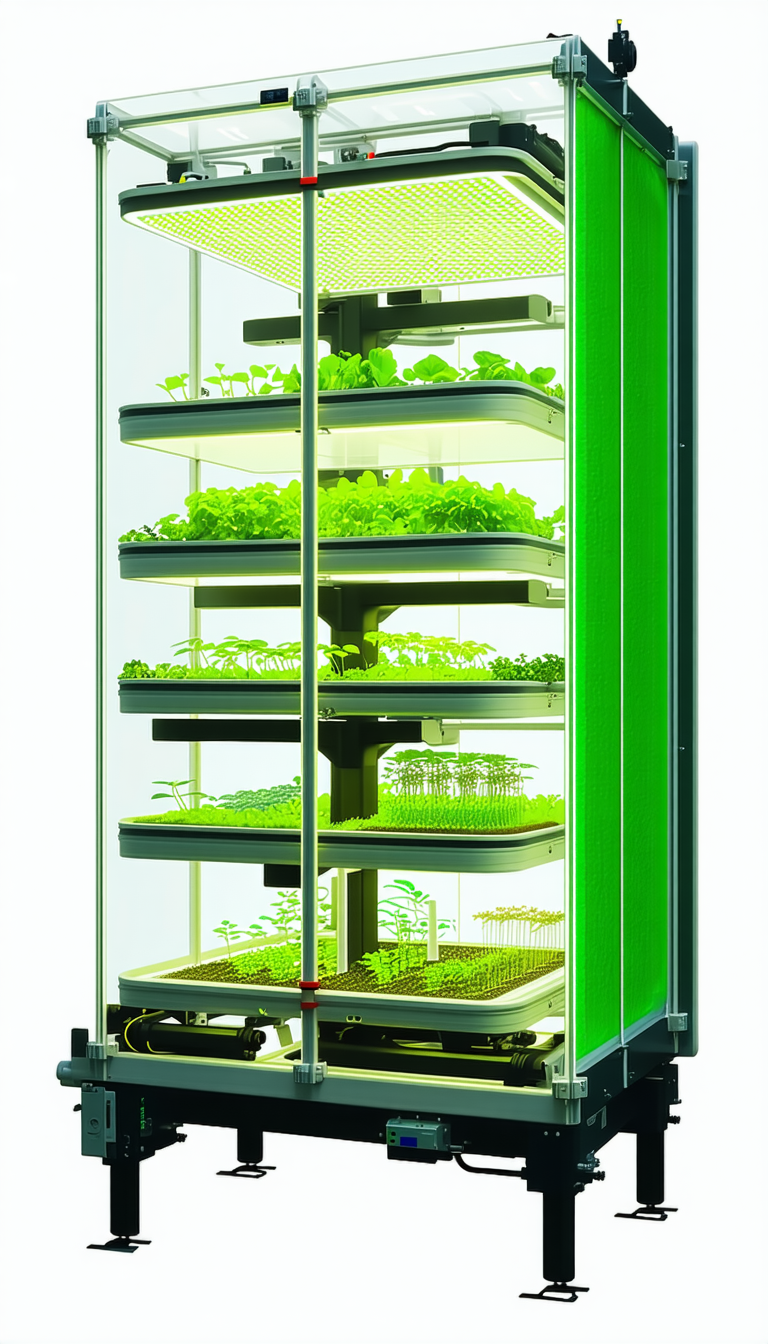 A Large Green Box Filled With Various Plants
