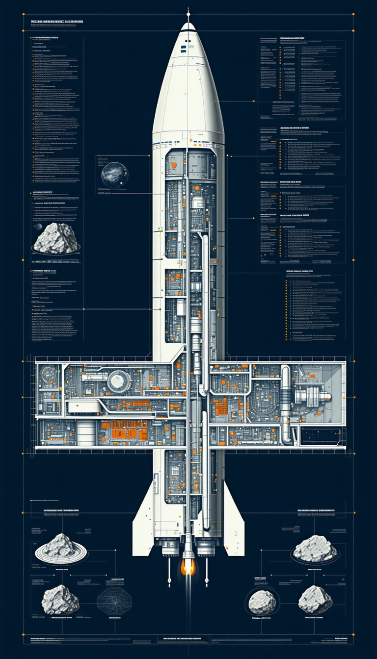 A Large Space Shuttle Is Shown In A Detailed Diagram