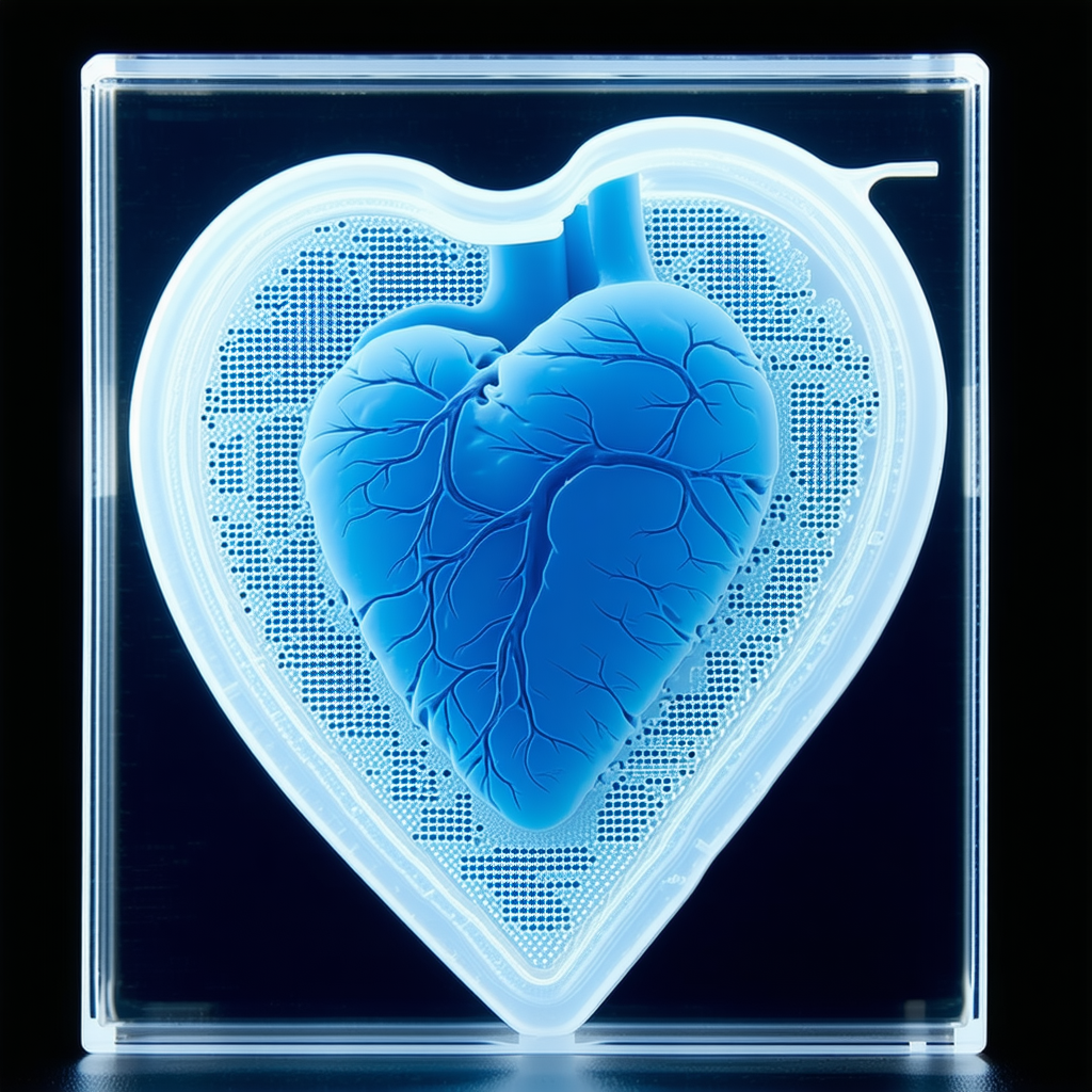 A Heart-shaped Display Is Lit Up With A Blue Light, Creating A Striking Visual Effect