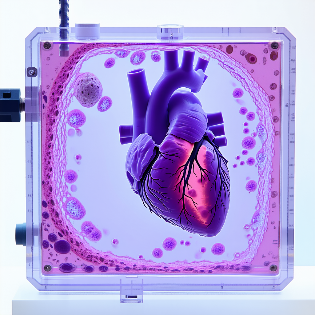 A Heart With A Purple Hue, Surrounded By A Pinkish Substance