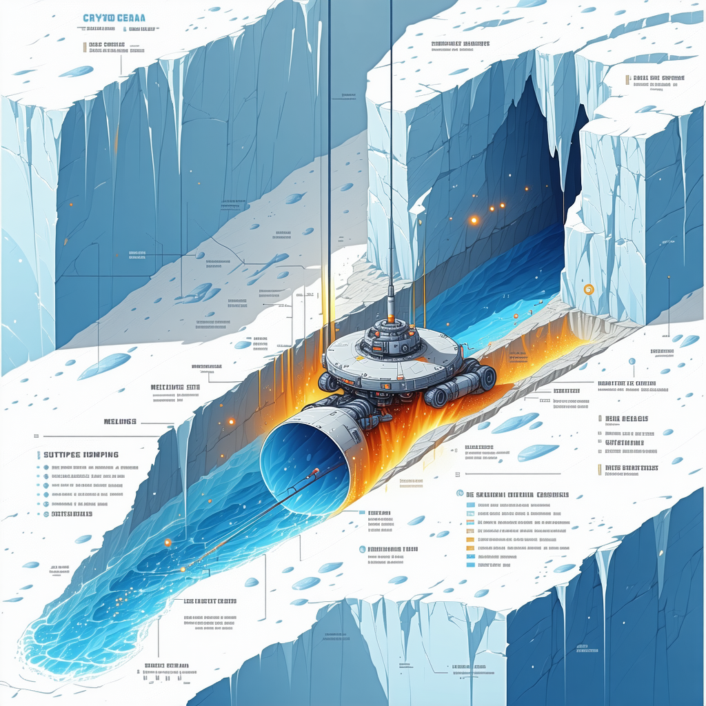 A Large Blue Tube Is Traveling Through A Mountain, With A Small Submarine Inside Of It