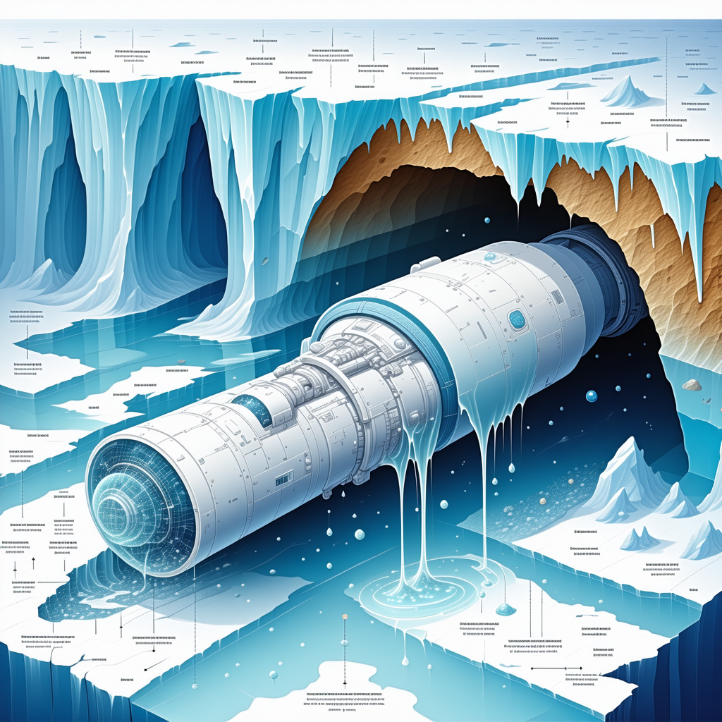 In The Image, There Is A Large, White, Cylindrical Object Floating In A Blue