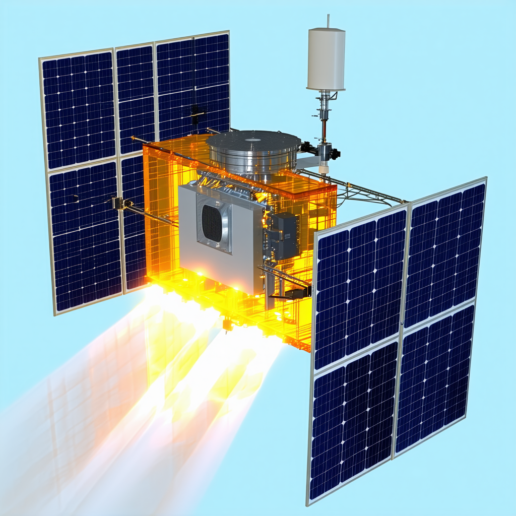 A Small Spacecraft With A Solar Panel On Its Side