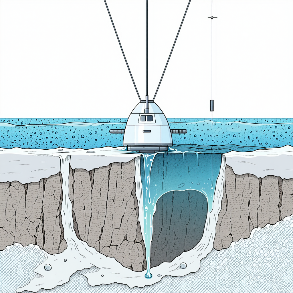 A Large, White, And Silver Spacecraft Floating In The Ocean