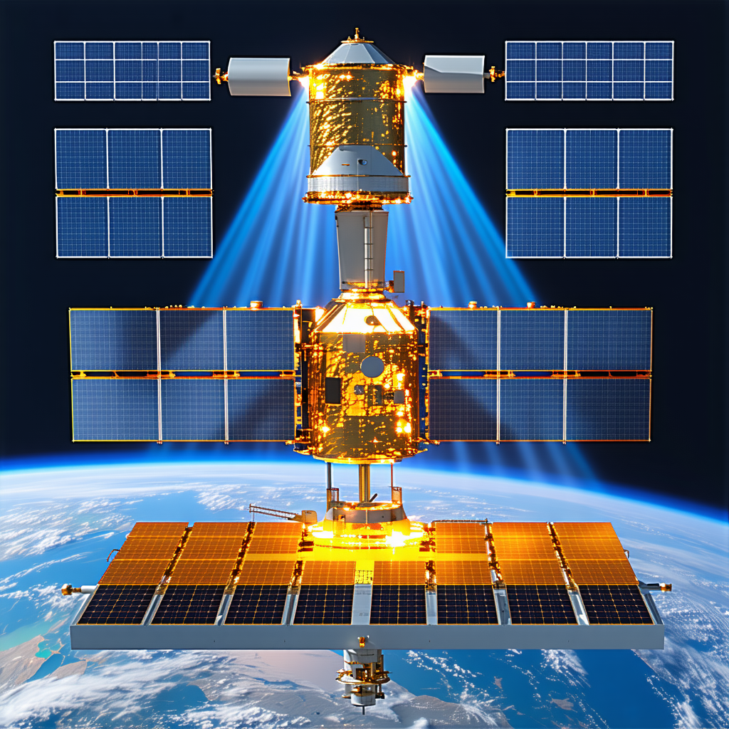 A Space Station With A Large Satellite Dish On Top Of It