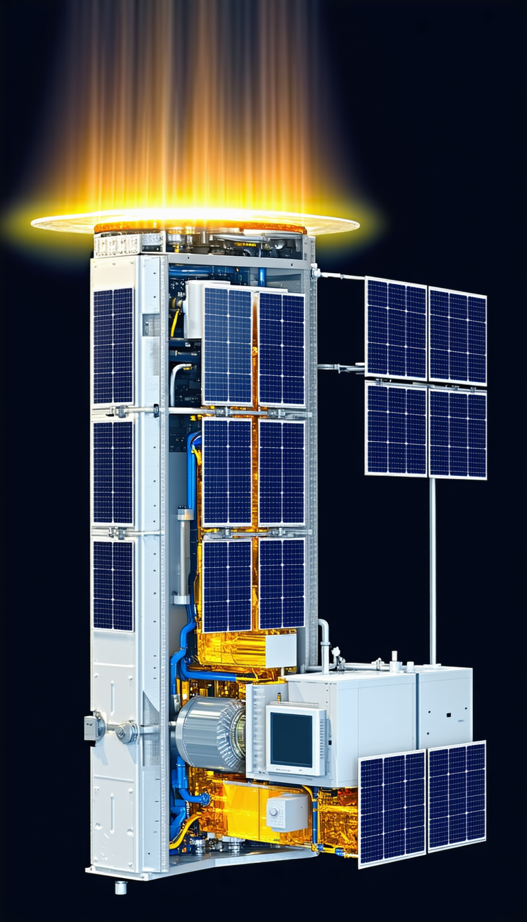 A Large, White Satellite Dish With A Blue Ring Around It