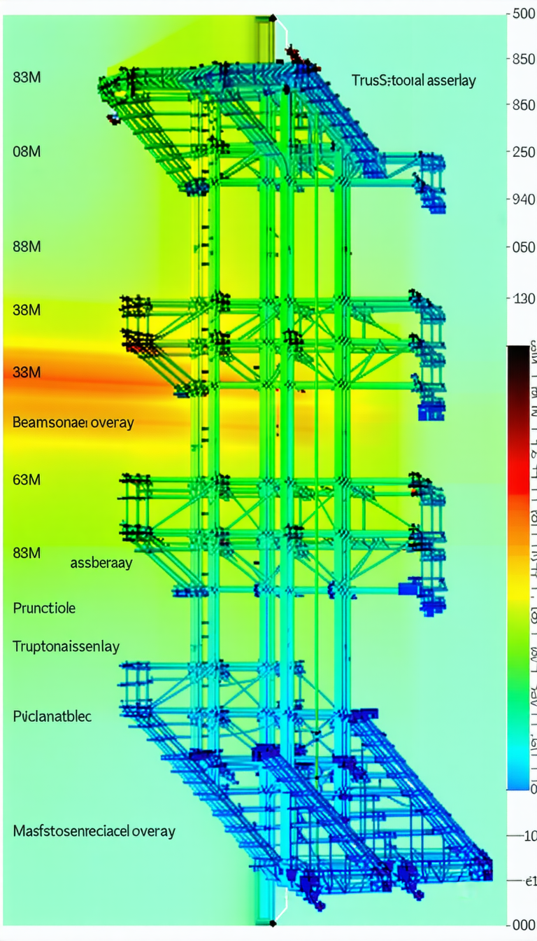 The Image Is A 3d Representation Of A Large Structure, Possibly A Building Or A Bridge