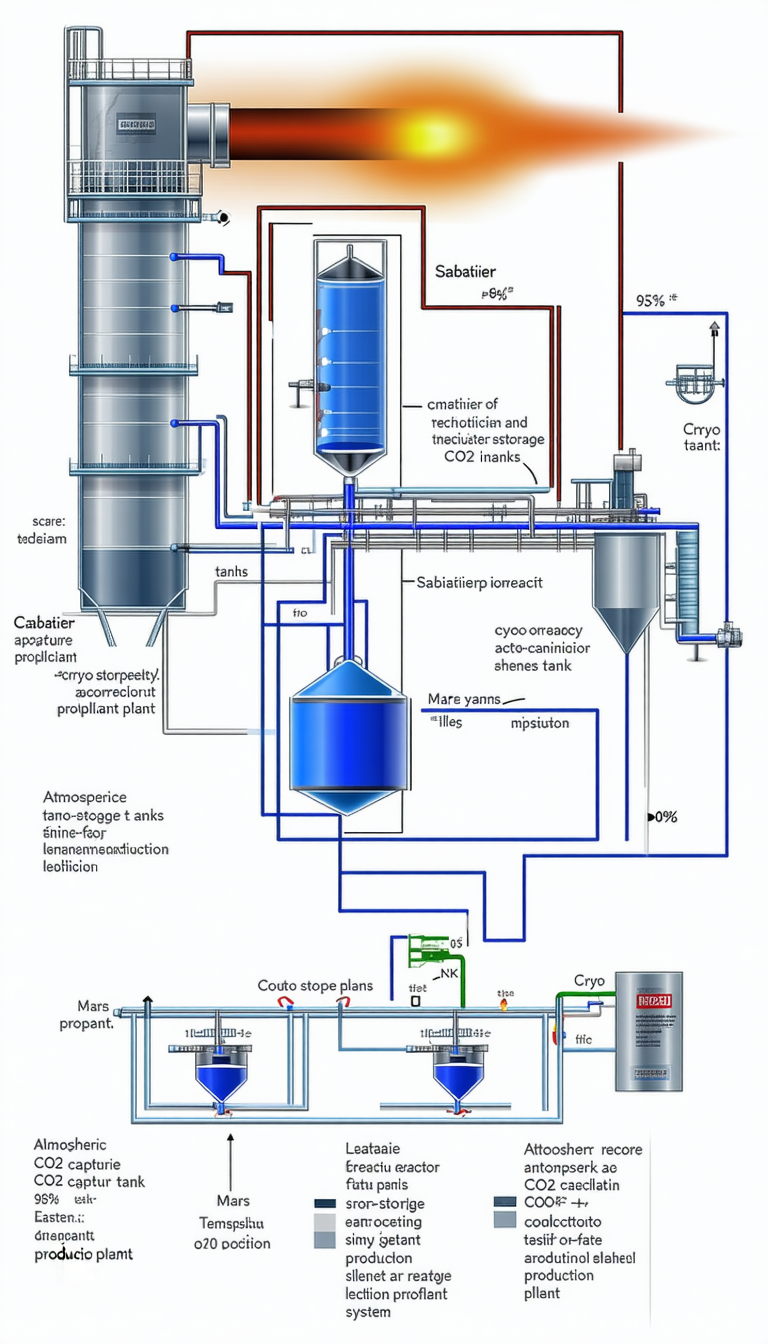 A Diagram Is Shown Of A Chemical Plant, With A Large Blue Tank At The Center