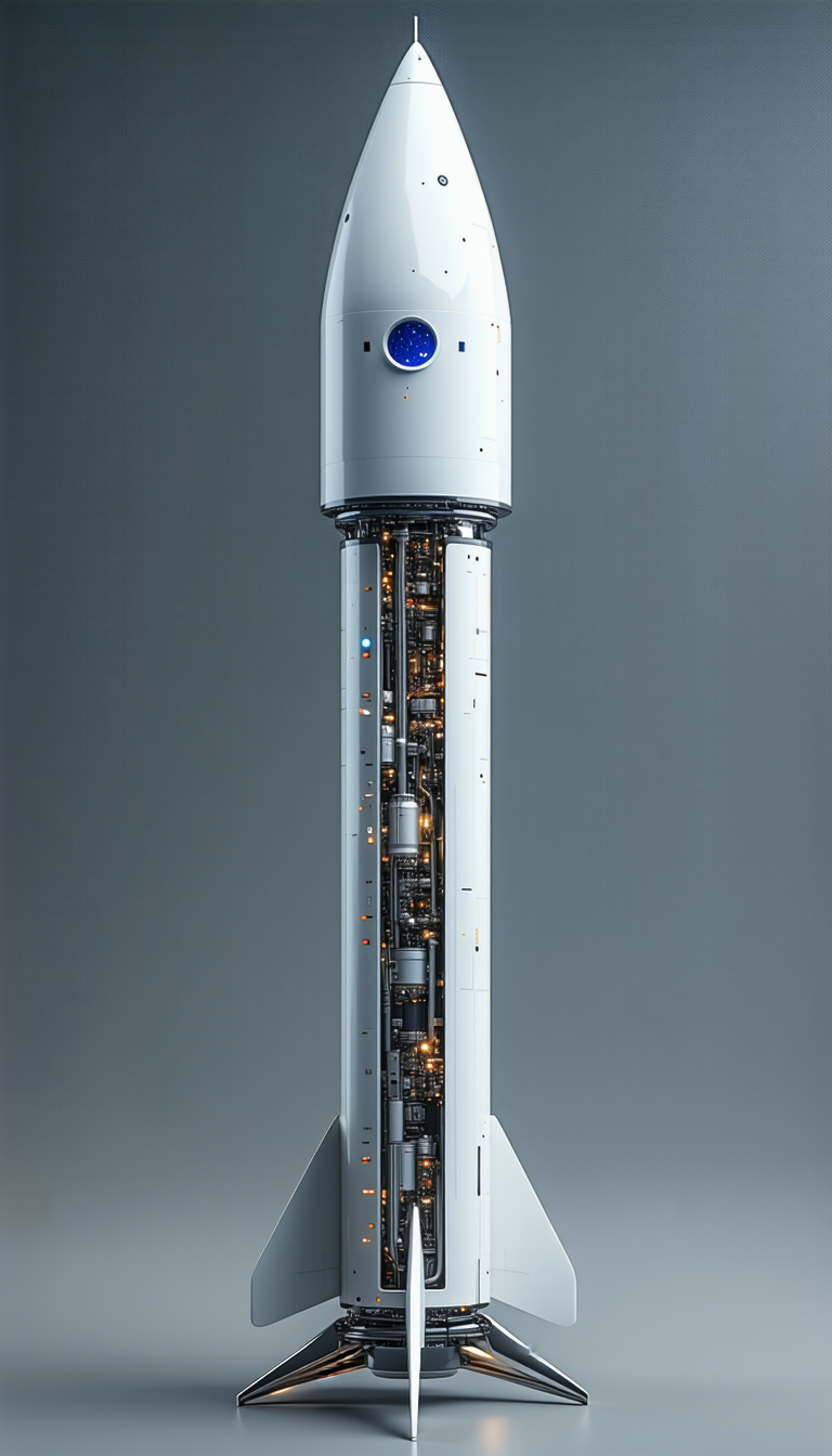 A Large White Tower With A Blue Circle On The Side