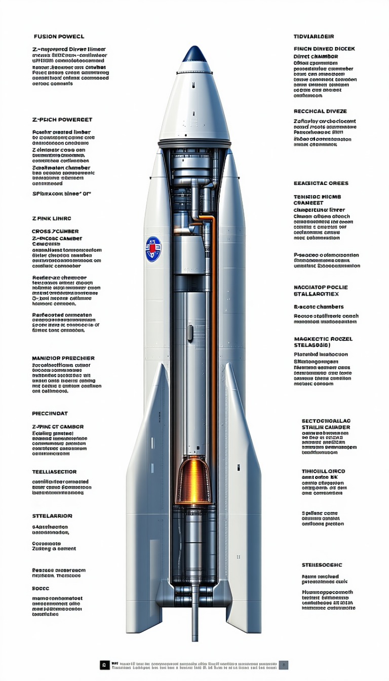 A Poster Is Displayed With A Diagram Of A Rocket Ship