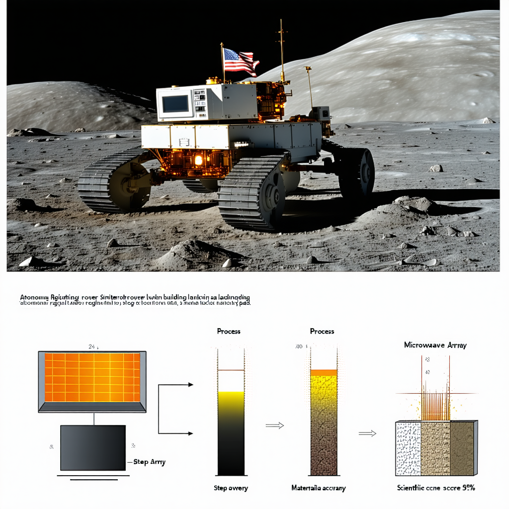 A Rover On The Moon, With A Large American Flag On The Front