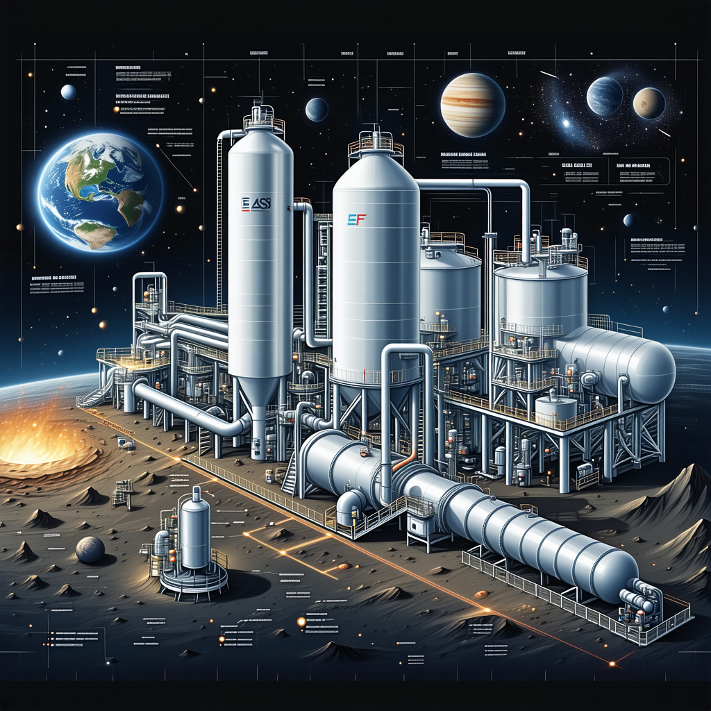 The Image Is A Detailed Illustration Of A Factory, With A Large Tank And A Smaller Tank Visible