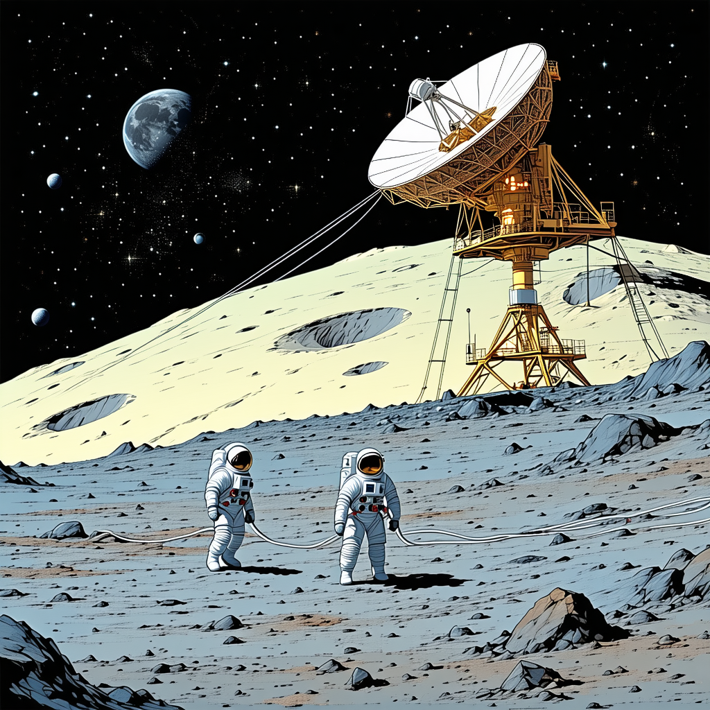 In The Image, There Are Two Astronauts Walking On The Moon