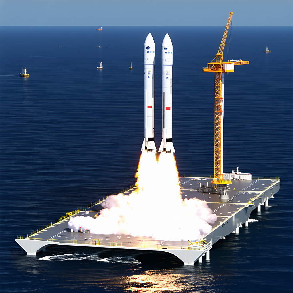 A Large Rocket Ship On A Runway, With A Bright White Trail Of Smoke Coming From It