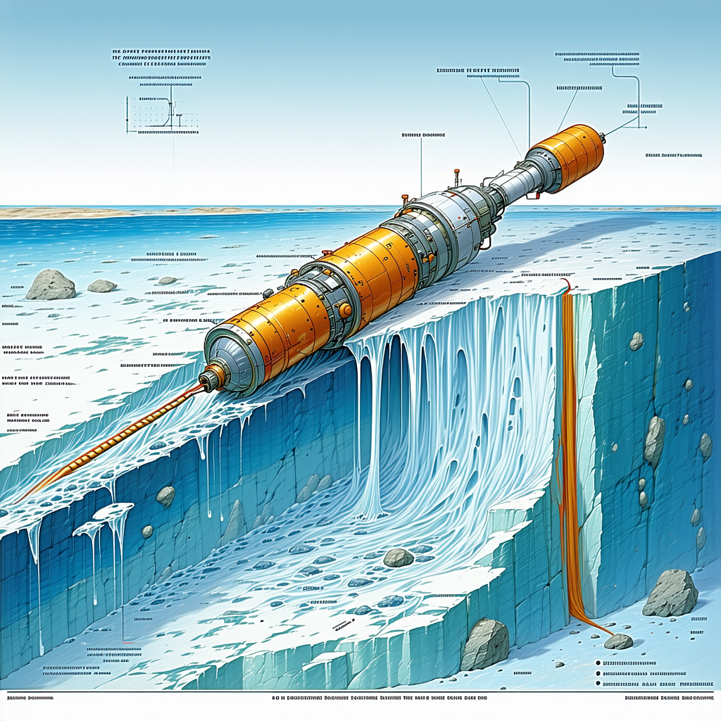 large orange white submarine shown