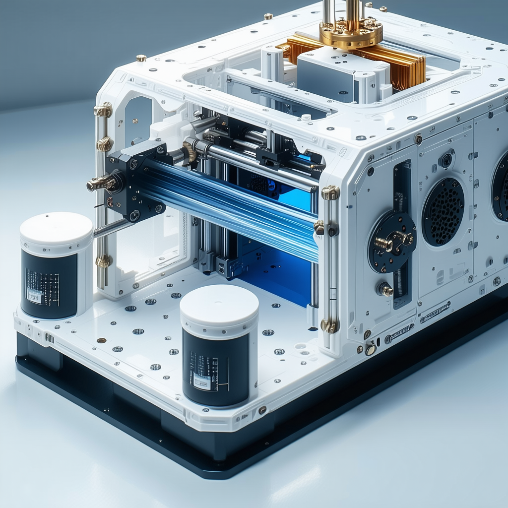 A White Box With A Blue Tube Inside