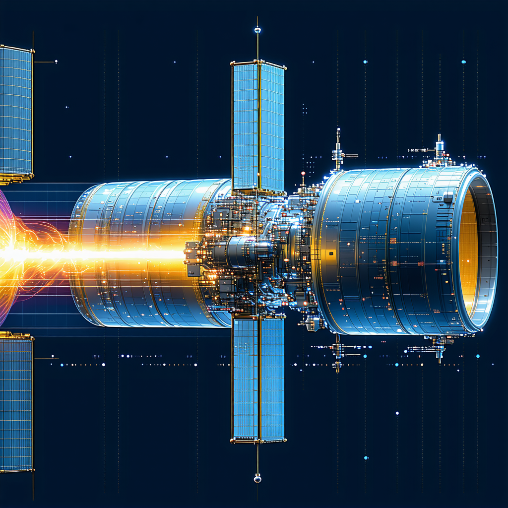A Spacecraft With A Large, Round, Glowing Object In The Center Of The Frame