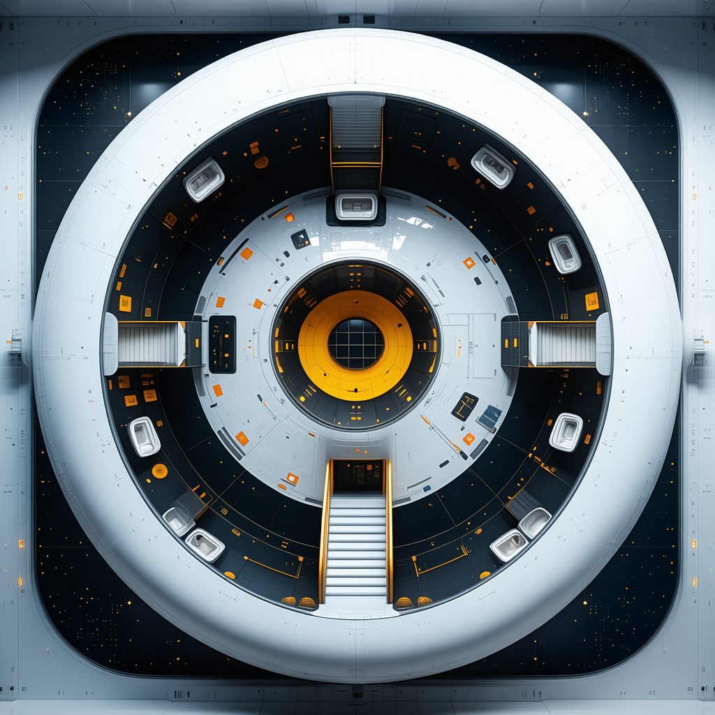 computer-generated (CGI) representation space station