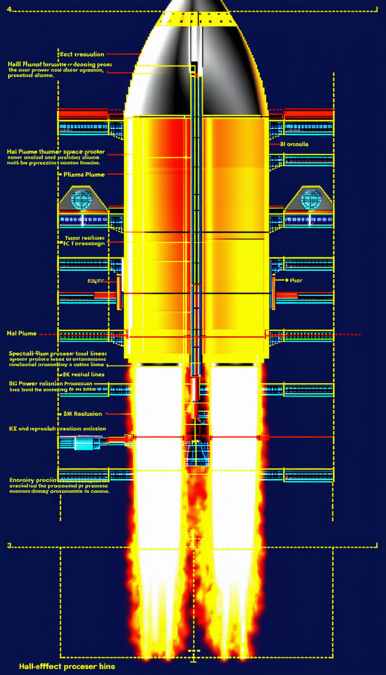 The Image Is A Blueprint Of A Rocket Engine, Showing The Various Components And Their Functions