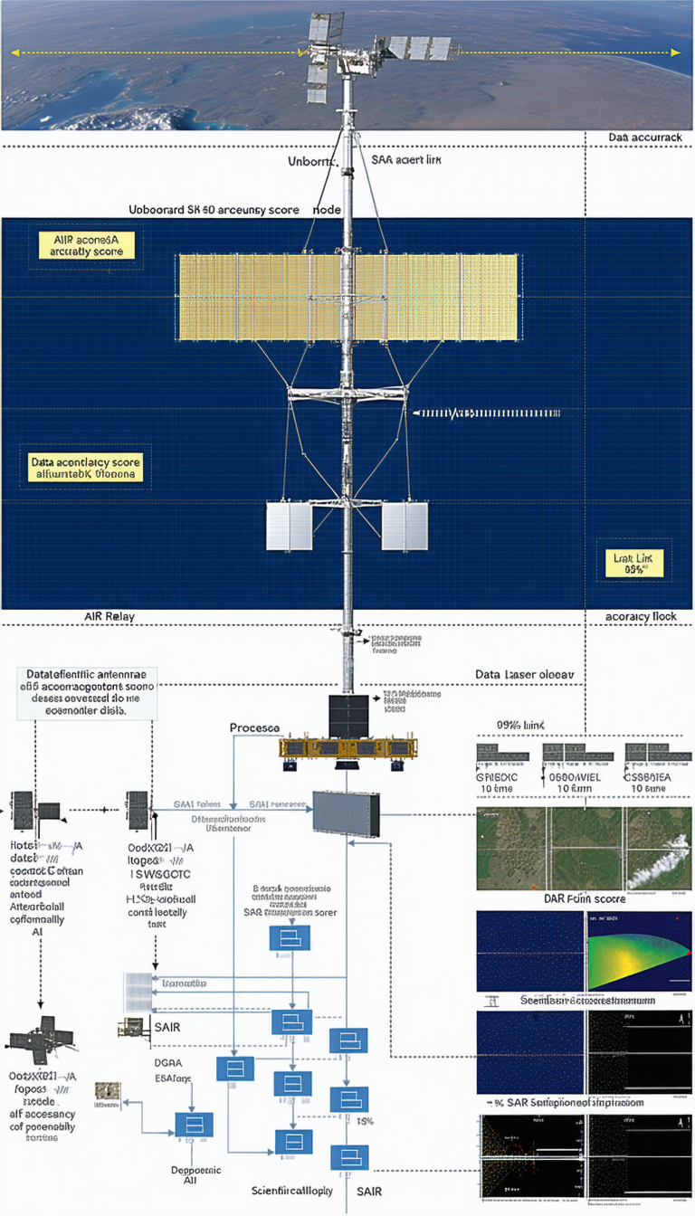 The Image Is A Diagram Of A Satellite System, Showing The Various Components And Their Connections