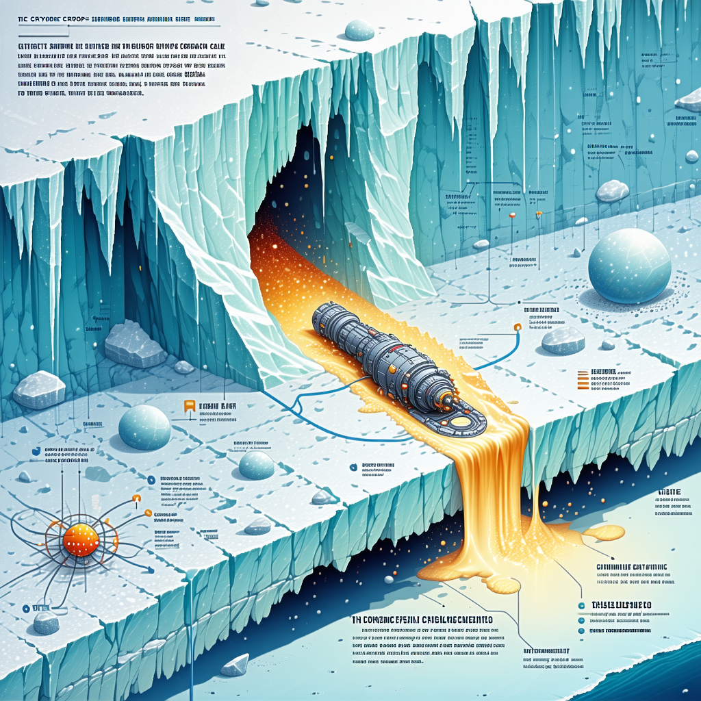 The Image Is A Large, Detailed Illustration Of A Train Traveling Through A Mountain