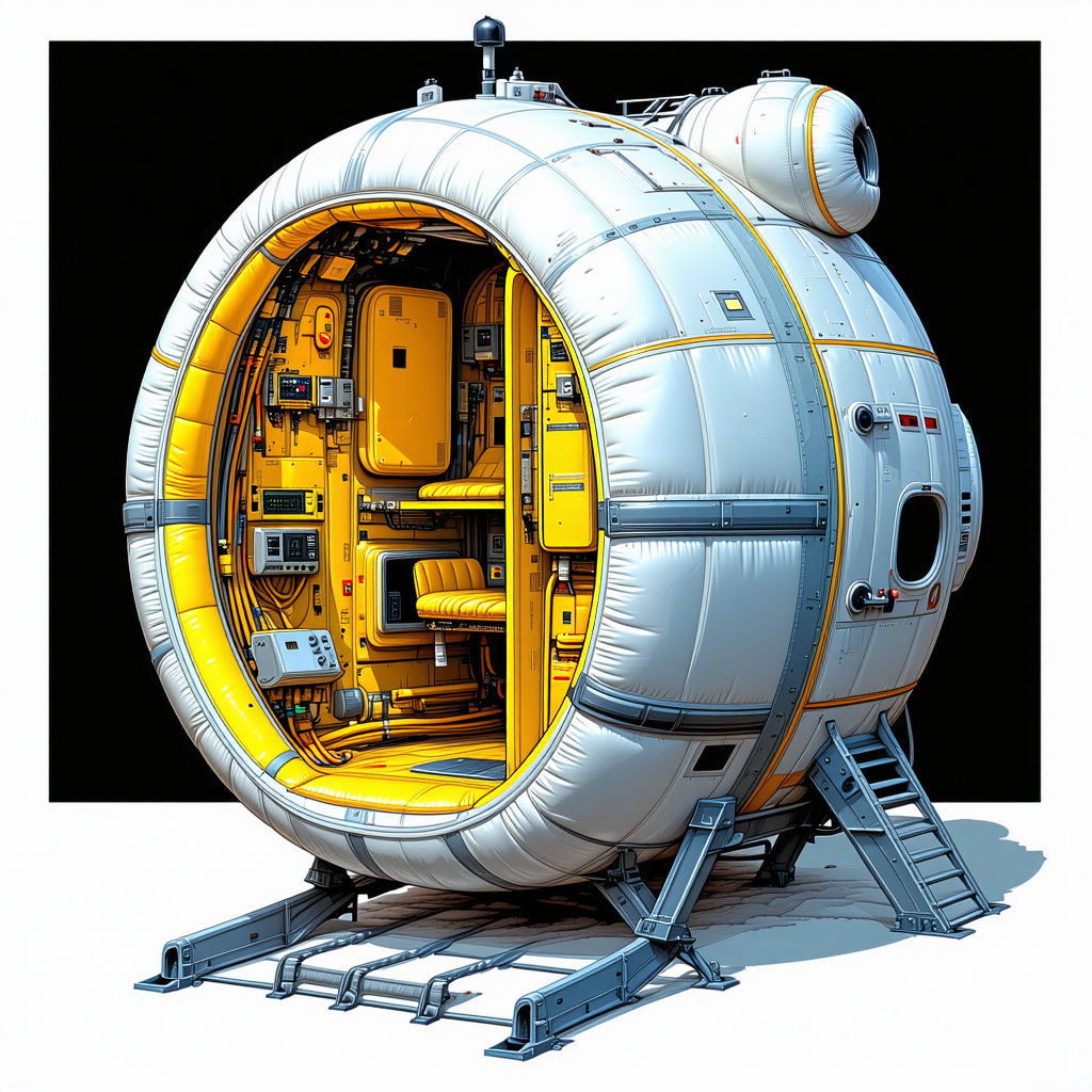 A Large, Round, White Spacecraft Is Shown In A Computer-generated Image