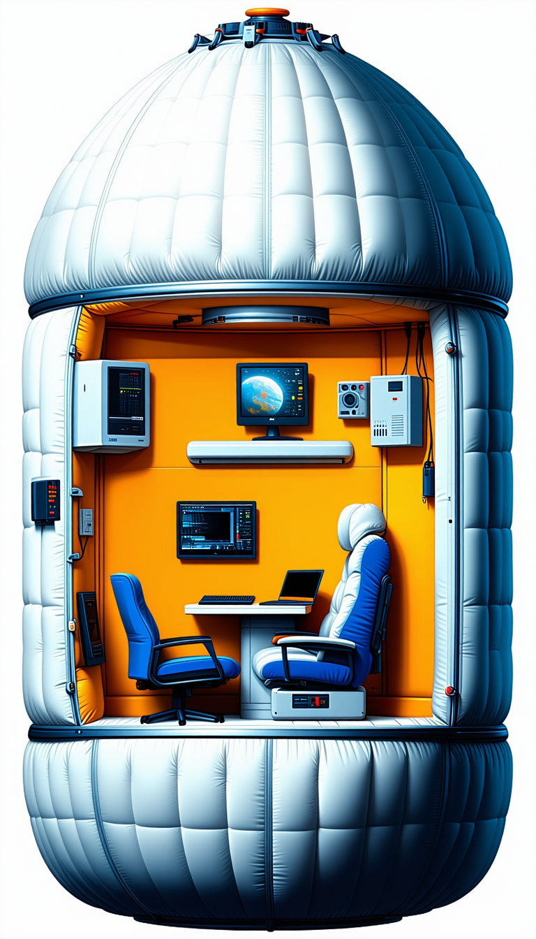 In The Image, There Is A Small Room With A Desk And Two Chairs