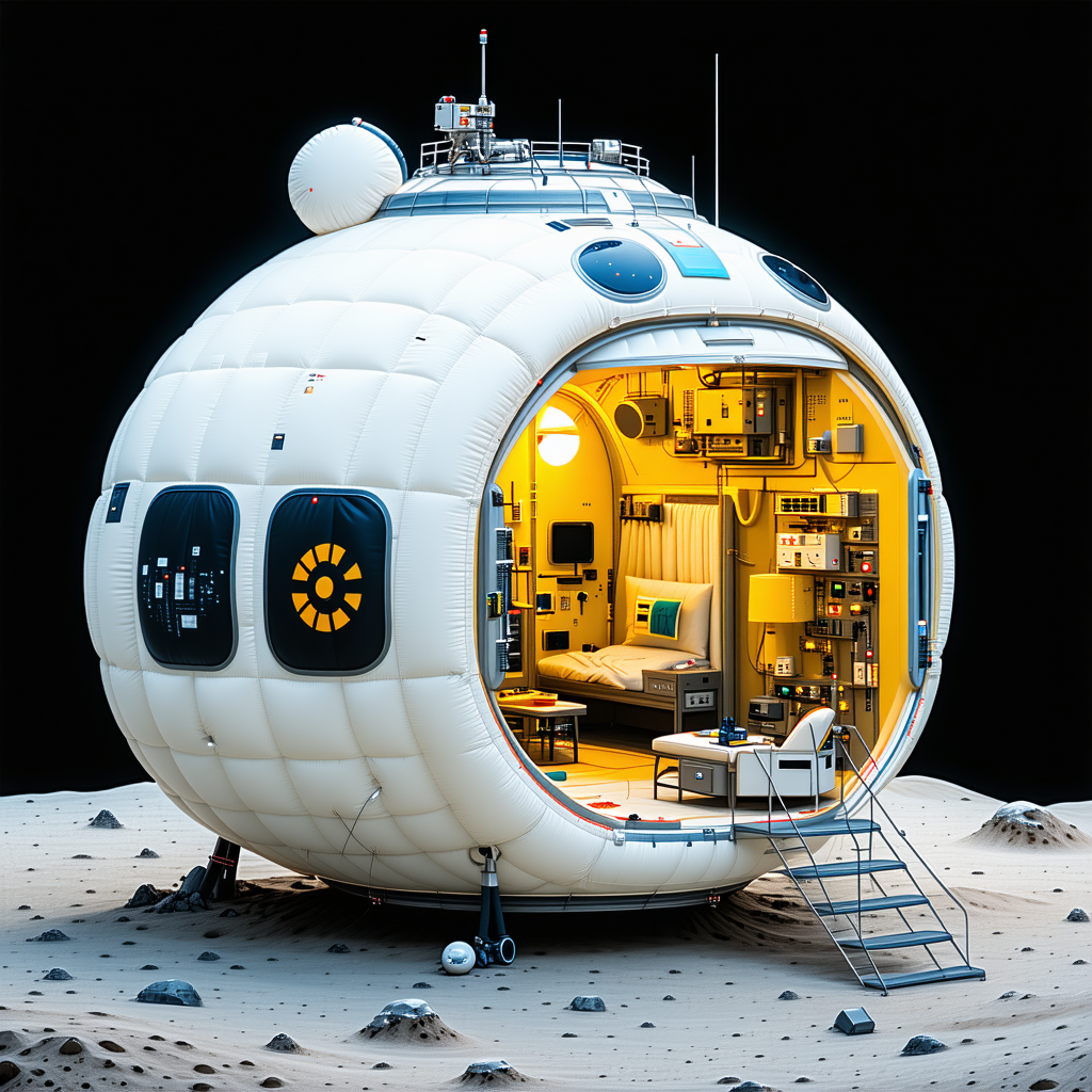 A Large White Dome-shaped Structure, Which Appears To Be A Space Station Or A Spacecraft