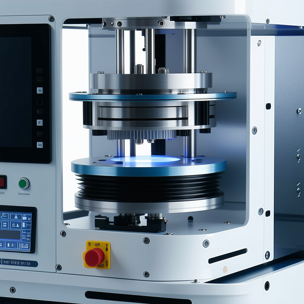 A Machine With A Blue Plate On Top Of It