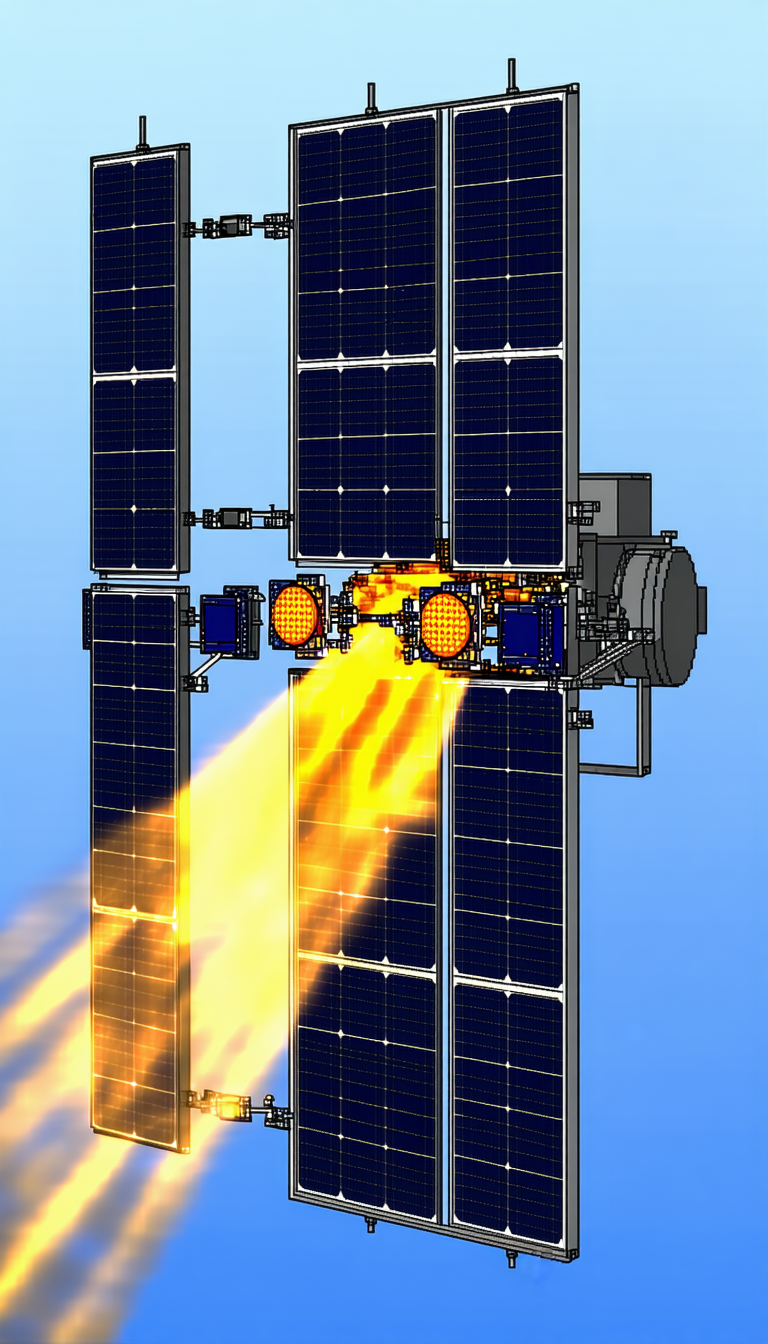 A Spacecraft With A Solar Panel On Its Side