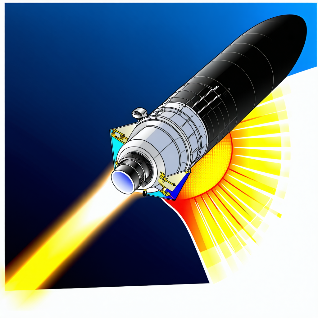 A Rocket Is Shown In The Image, With Its Engine Lit Up
