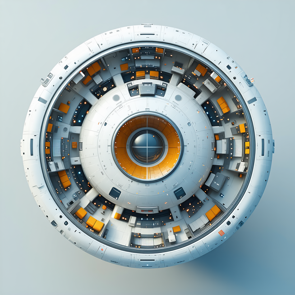 A Large, White, And Round Object That Resembles A Spacecraft Or A Satellite