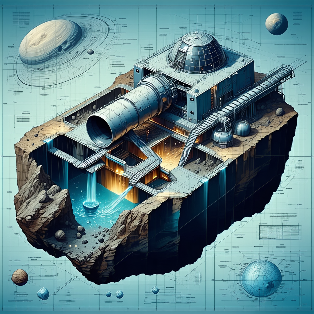 futuristic drawing space station