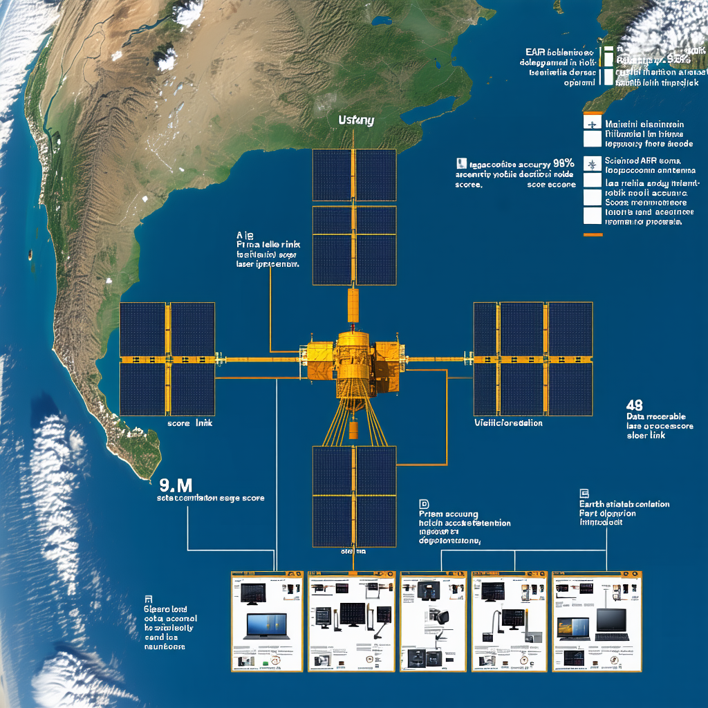 The Image Is A Poster That Shows A Satellite In The Middle Of The Ocean