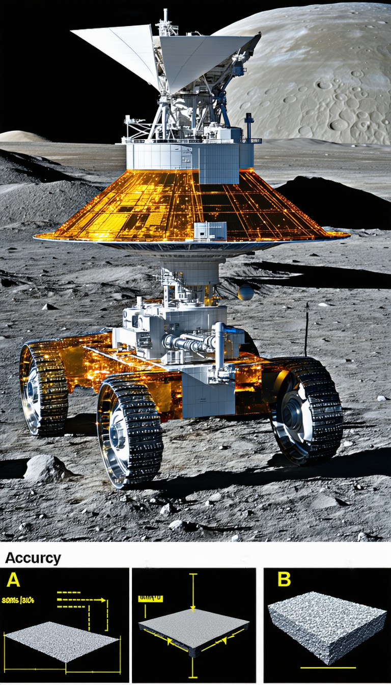 A Robotic Vehicle Is Parked On The Surface Of The Moon