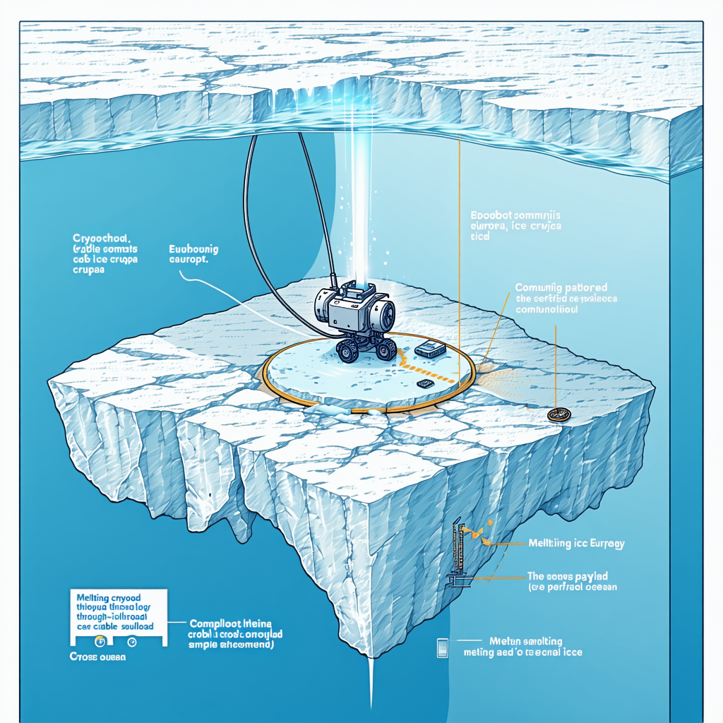 A Cartoon Illustration Of A Submarine Is Shown, With A Large Drill In The Center