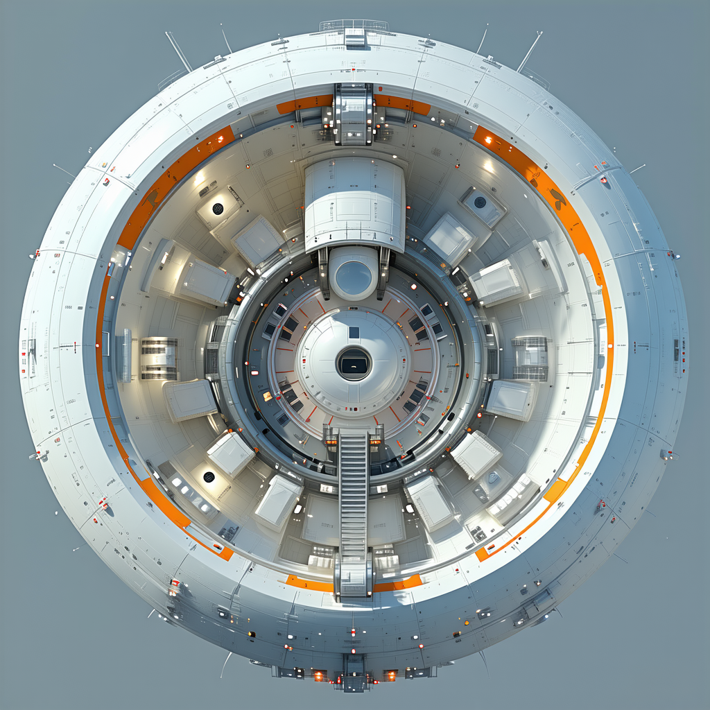 A Large White Structure With A Circular Shape Is Shown In The Image