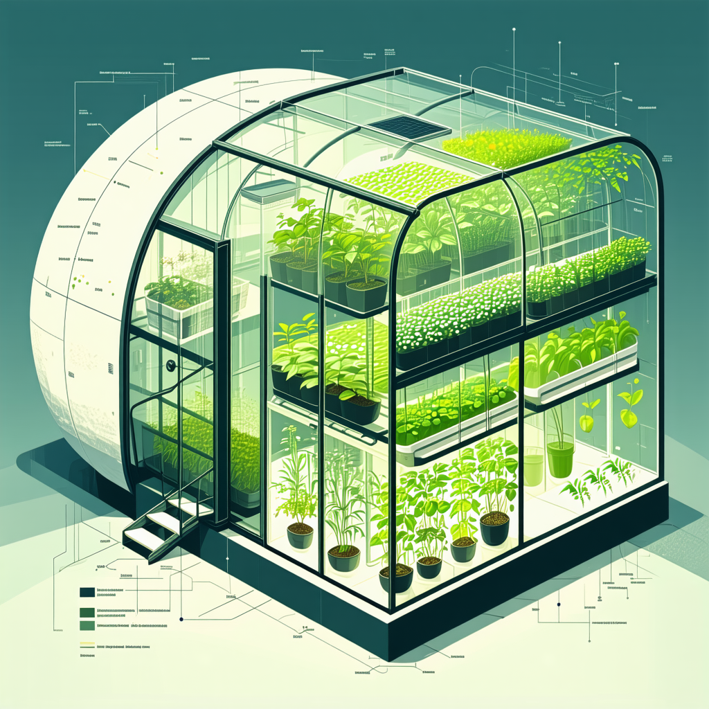 A Large, Multi-layered Greenhouse Filled With Various Plants