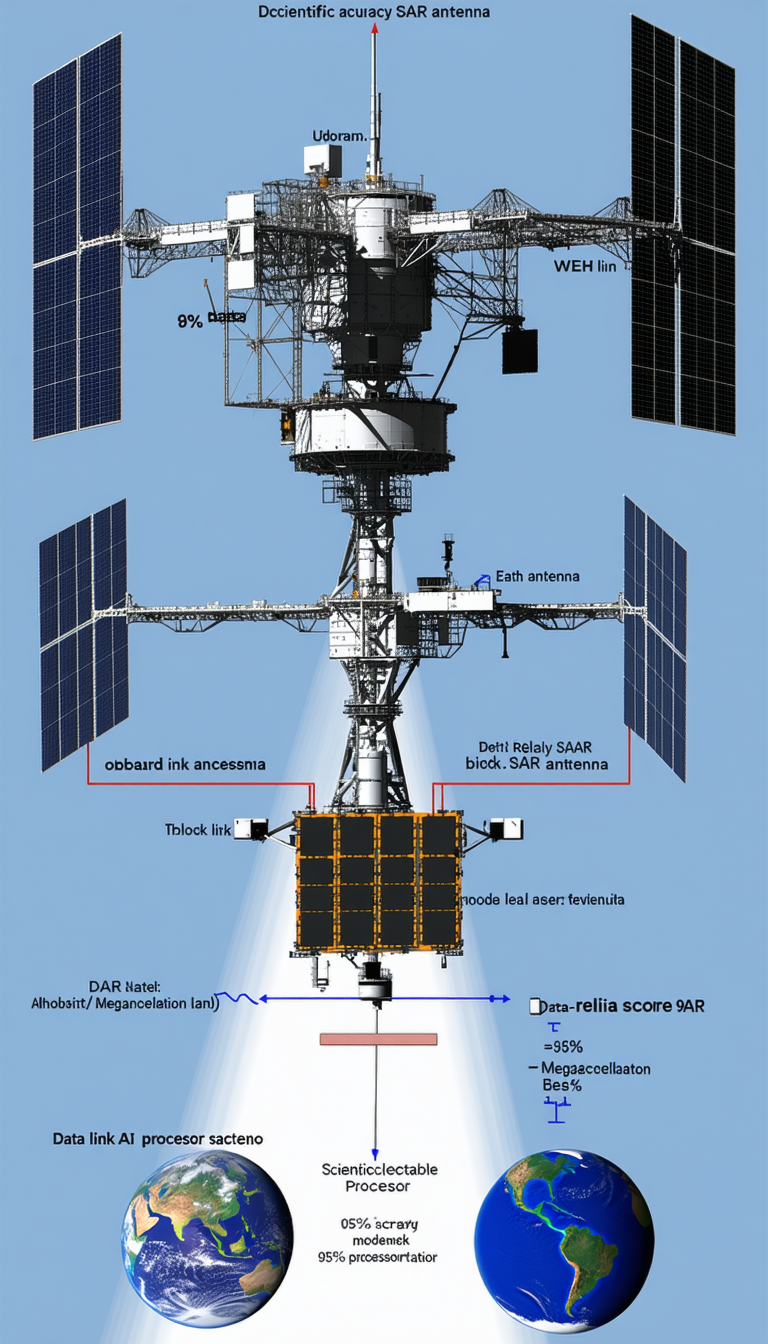 The Image Is A Diagram Showing The Different Parts Of A Satellite